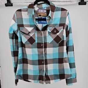 Dixon Blue and Brown Plaid Shirt Cabincore, Western, Cowgirl
